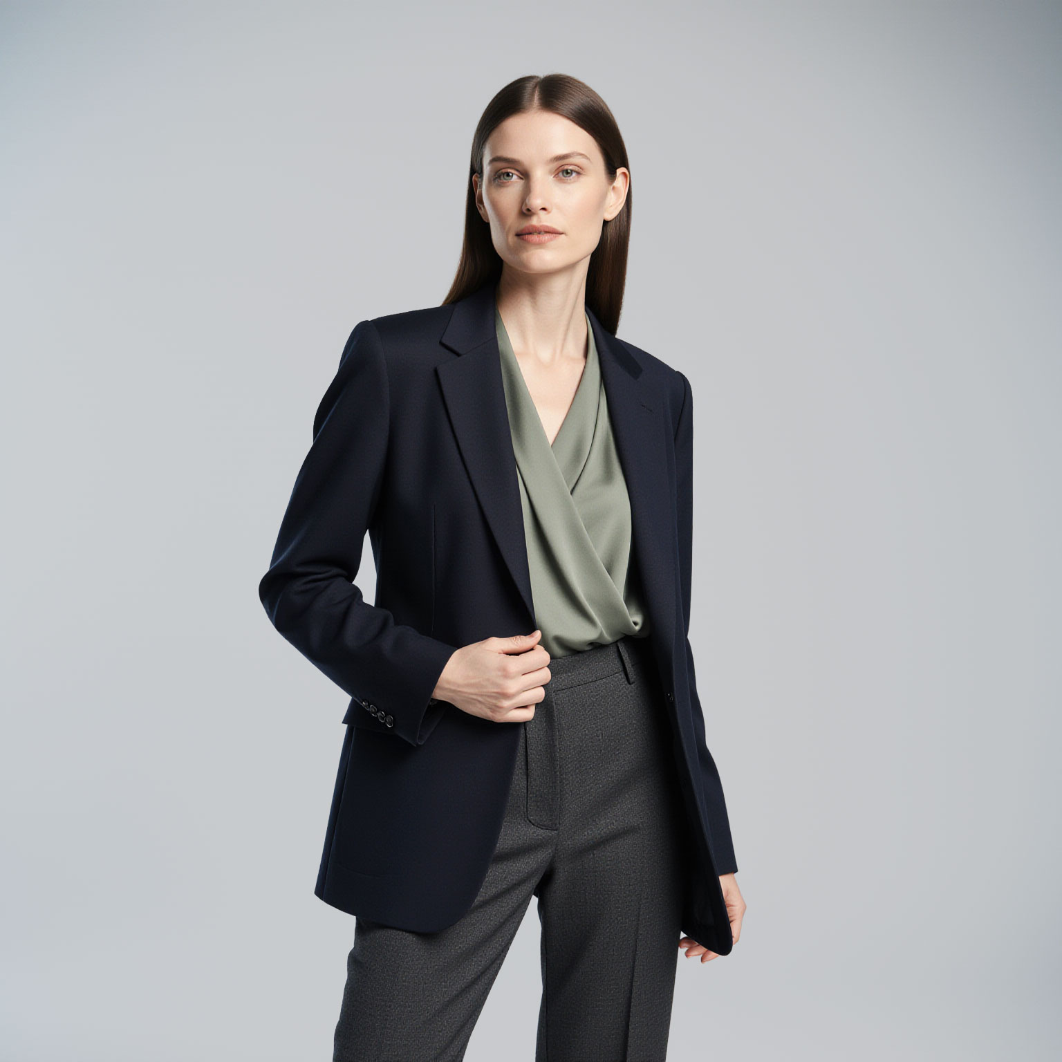 Professional women’s business attire expertly cleaned by Sudsies Dry Cleaning near Hollywood