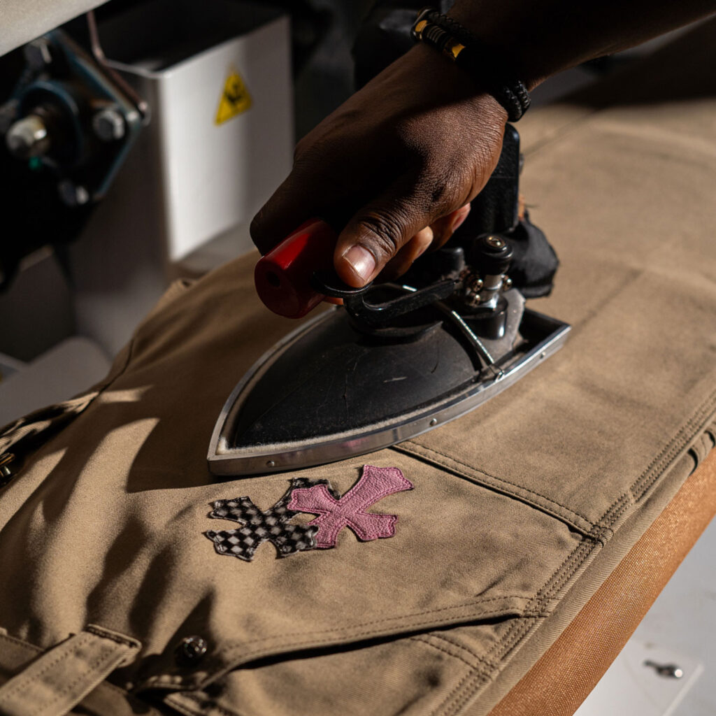 Precision garment pressing for luxury apparel by Sudsies Dry Cleaning